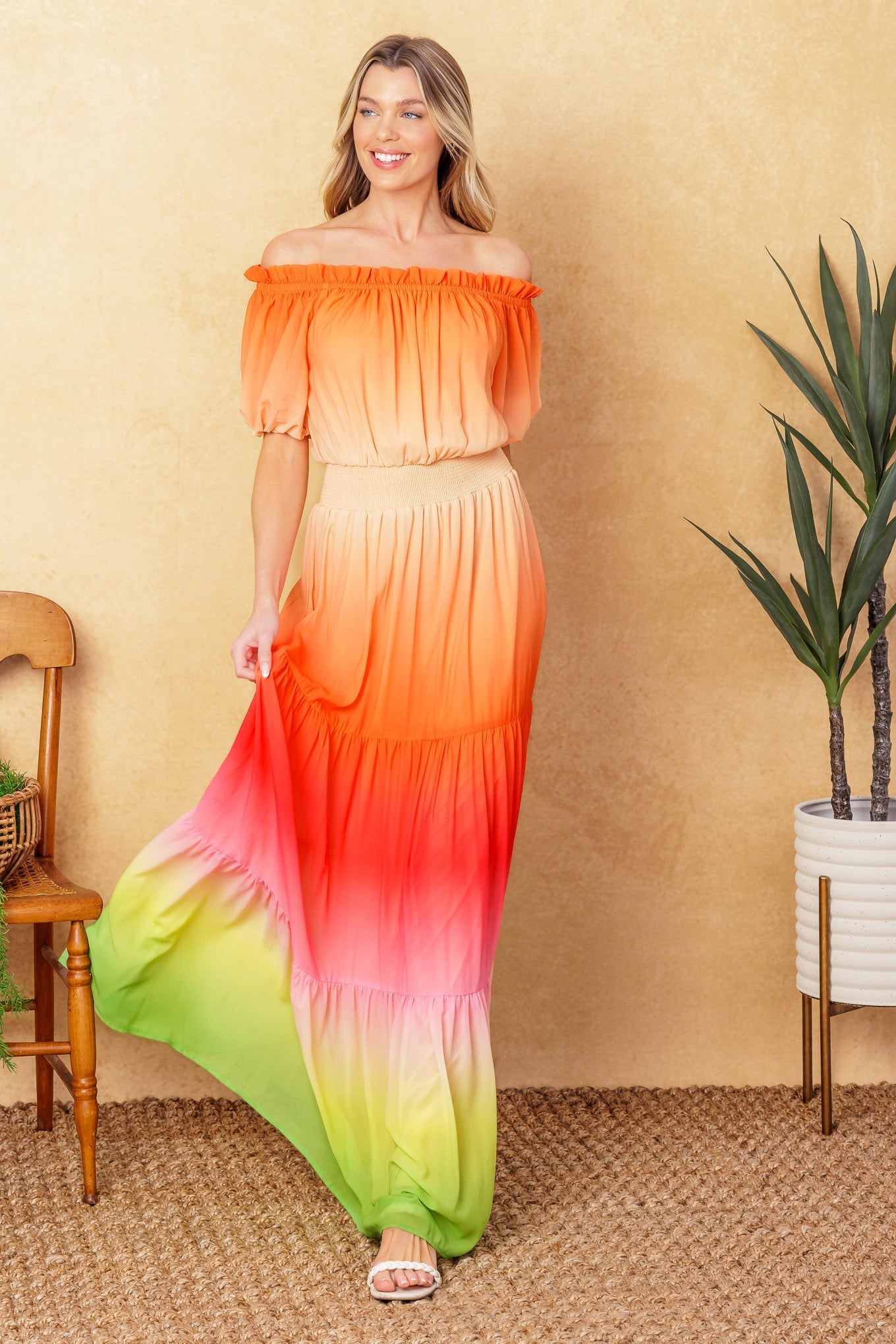 FORGOTTEN STORY WOVEN MAXI DRESS Flying Tomato
